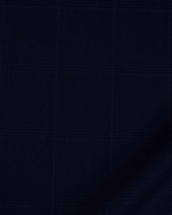 Drago: Super 160s Navy Prince of Wales Checks Dress Pant