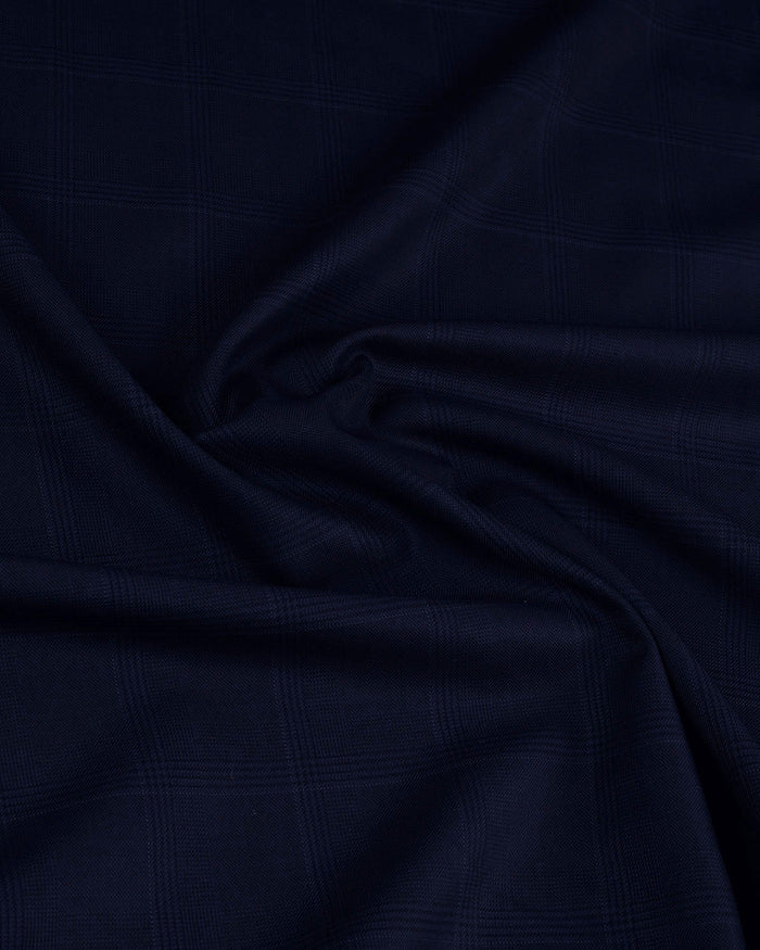 Drago: Super 160s Navy Prince of Wales Checks Dress Pant