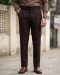 Drapers Brown Macro Checks Pants