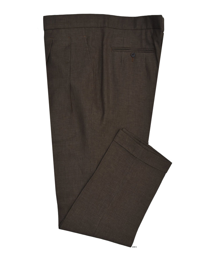 Drapers Tobacco Brown Micro Houndstooth Pants