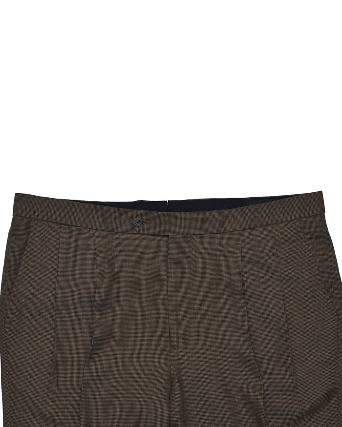 Drapers Tobacco Brown Micro Houndstooth Pants