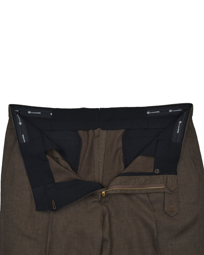 Drapers Tobacco Brown Micro Houndstooth Pants