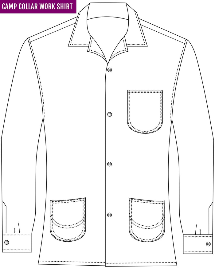 Dugdale Light Blue Windowpane Tweed Work Shirt