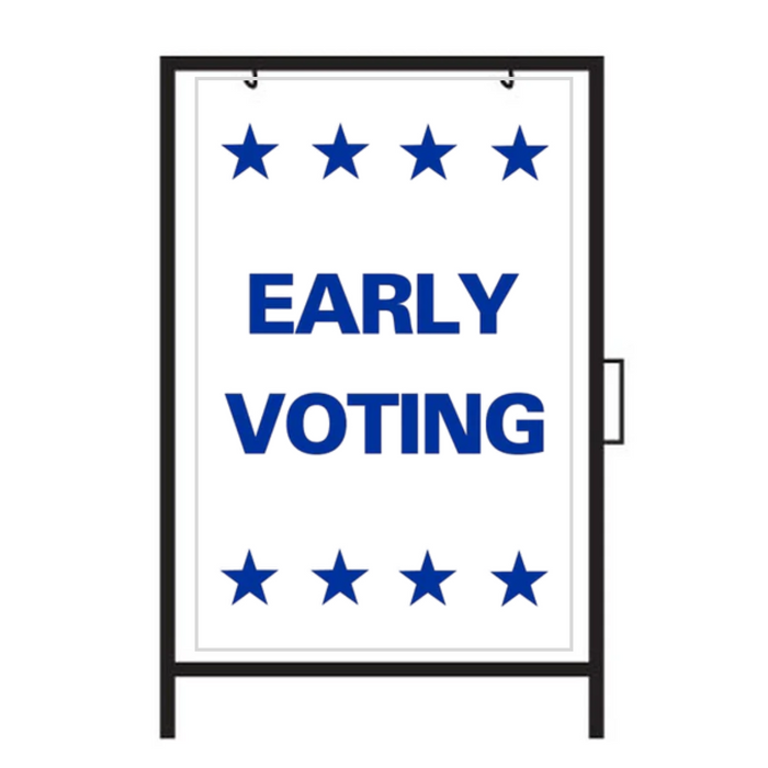 EARLY VOTING DOUBLE-SIDED Metal A-Frame Sign (SG-210A2)