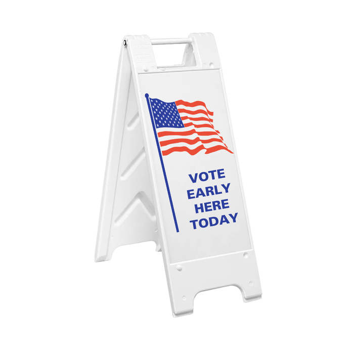 EARLY VOTING WITH FLAG Slim Sign (SG-113E)