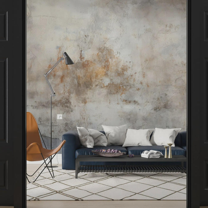 Earth Tone Concrete Look Wallpaper: Modern Industrial Wall Mural