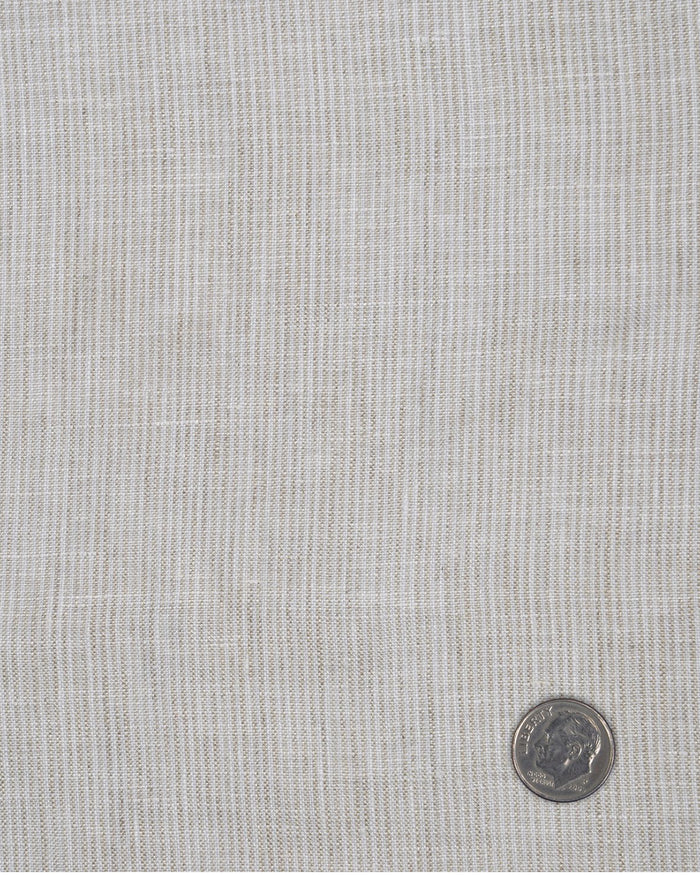 Ecru White Dress Stripes Linen