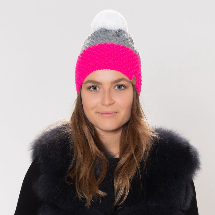 ELEVEN SPORTSWEAR Knitted beanie MAD pink/white