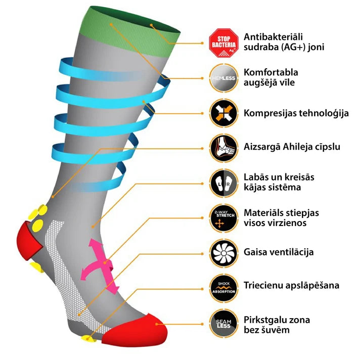 ELEVEN SPORTSWEAR STARS Long compression socks - pink