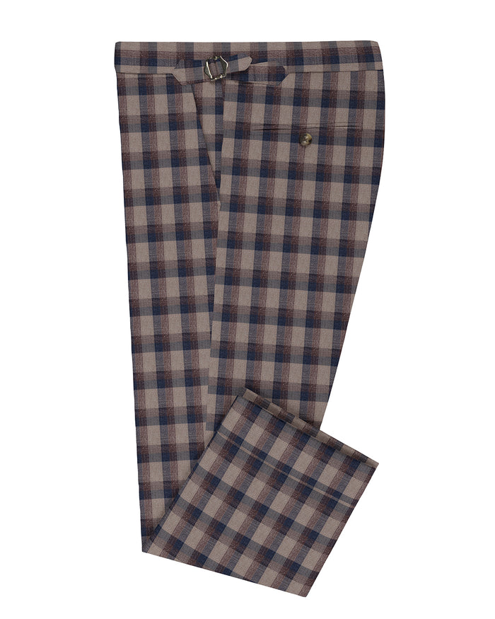 EThomas Light Peach Blue Voilet Checks
