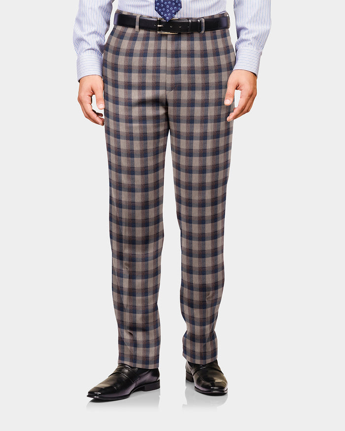 EThomas Light Peach Blue Voilet Checks