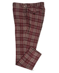EThomas Maroon Windowpane Checks