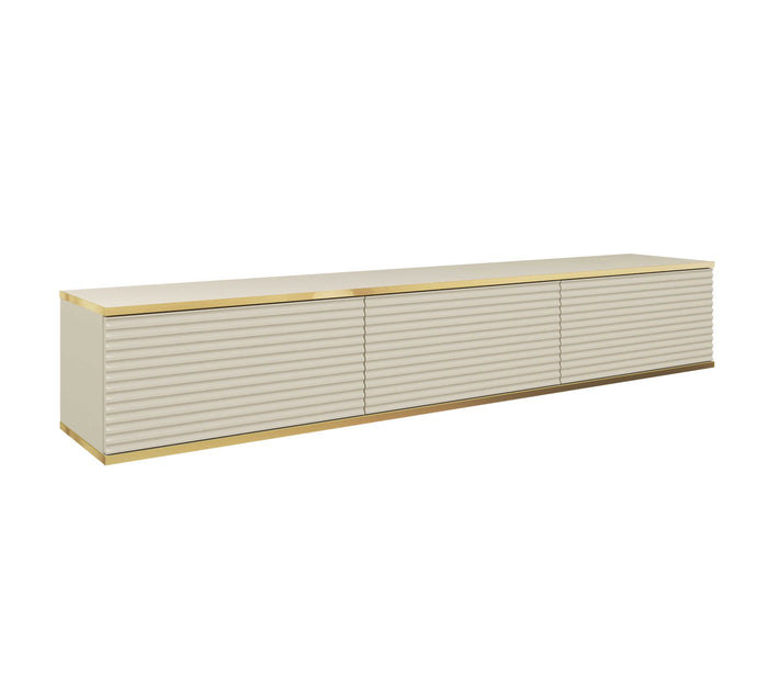 Floating TV Stand ORO 175 SLATS beigeTV Stand ORO 175 Depth: 32cmWidth: 175cmHeight: 30cmA modern tv table is a practical and elegant piece of furniture, a perfect for people who looking for functional furniture for a modern interior.The simple design gua