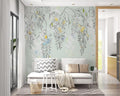 Floral Wallpaper Mural: Embossed Boho Flowers, Removable Wall Art