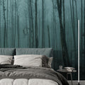 Foggy Lake Forest Wallpaper Mural - Peel and Stick Wall Art