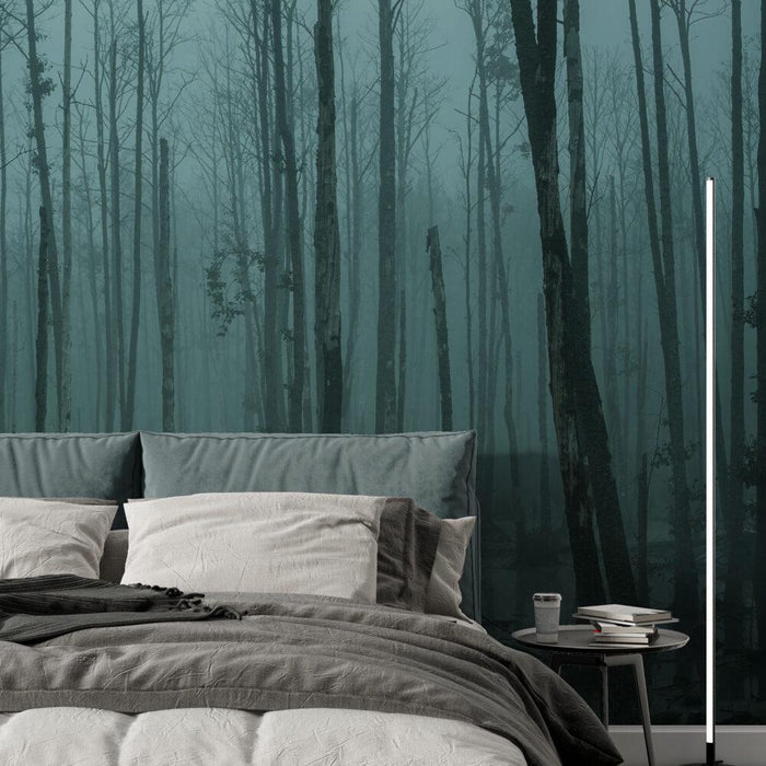 Foggy Lake Forest Wallpaper Mural - Peel and Stick Wall Art