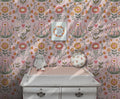 Folk Floral Peel and Stick Wallpaper: Scandinavian Wall Mural