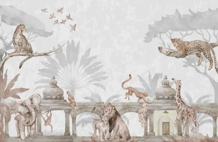 Forest Animals 3D Wallpaper: Safari Wallpaper for Children's Rooms