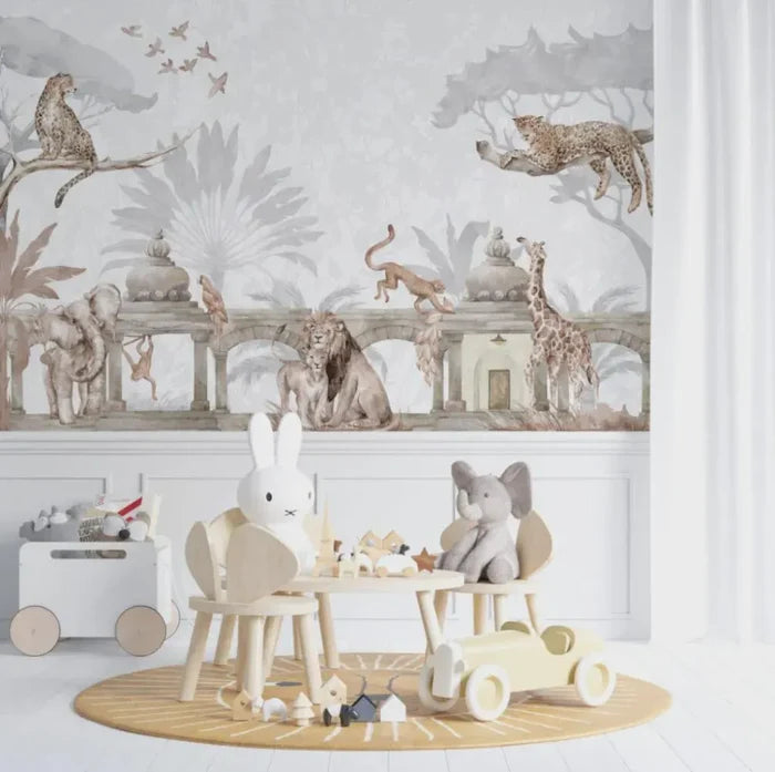 Forest Animals 3D Wallpaper: Safari Wallpaper for Children's Rooms