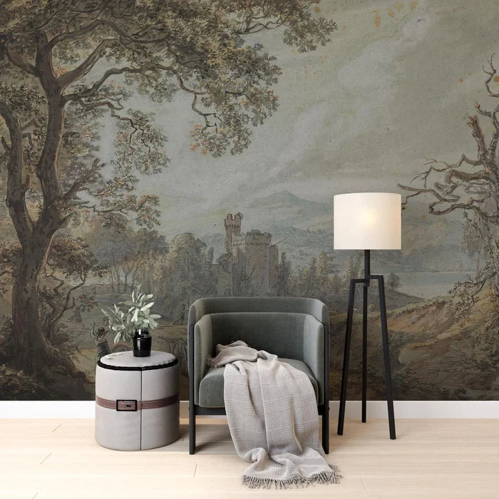 Forest Path Mural Wallpaper: Enchanting Tree Scene, Peel and Stick