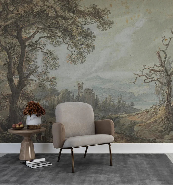Forest Path Mural Wallpaper: Enchanting Tree Scene, Peel and Stick