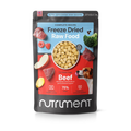 Freeze Dried Food - Beef 225g with beef, apple, broccoli & berries; happy dog featured on the package front.