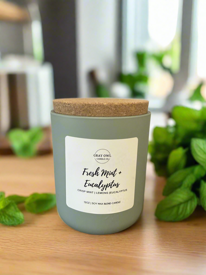 Fresh Mint + Eucalyptus Wooden Wick Candle