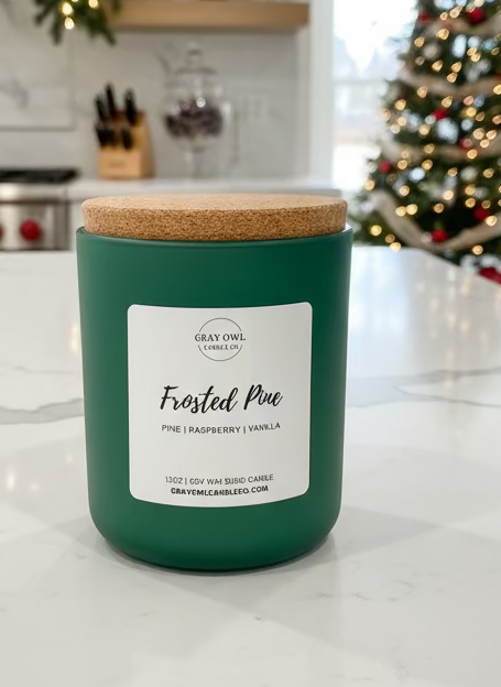 Frosted Pine Wooden Wick Candle