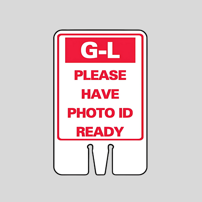 G-L PLEASE HAVE PHOTO READY DOUBLE-SIDED Cone Topper Sign (SG-319I2)