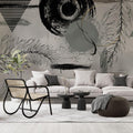 Geometric Feather Pattern Wallpaper: Modern Stripes, Peel & Stick or Nonwoven