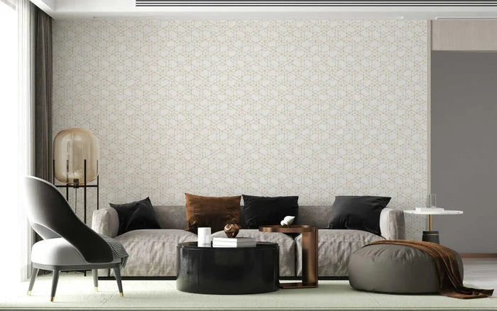 Geometric Wallpaper: Tiny Cubes, Art Deco Style, Removable Wall Decor