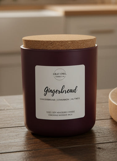 Gingerbread Wooden Wick Candle