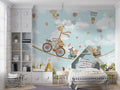 Giraffe and Friends Wallpaper: Fantasy Kids Room Decor (Peel and Stick or Non-Woven)