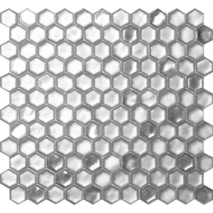 Glamour Series Cordoba Silver glass Hexagon tile mosaic AHX-01