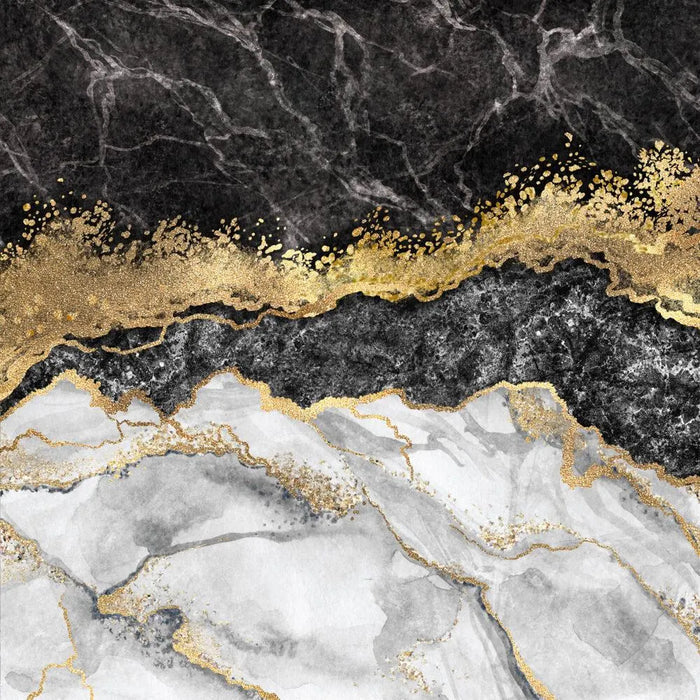 Golden Crack Marble Peel and Stick Wallpaper, Abstract Wall Mural