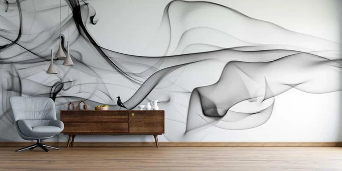 Gray Black Marble Wallpaper: Abstract Stone Texture, Peel and Stick