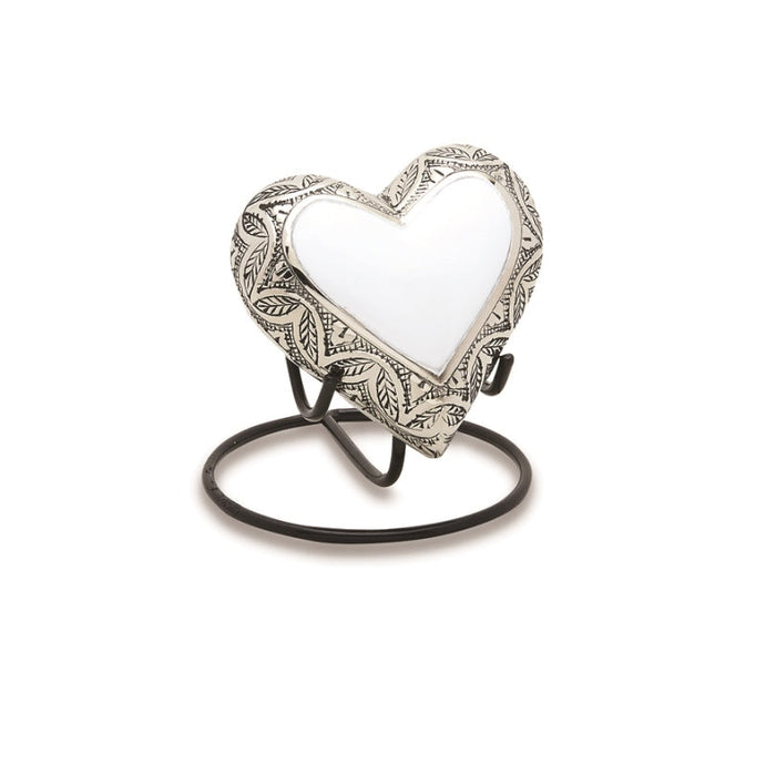 Grecian White Brass Heart Keepsake — ISU-RJ-0078