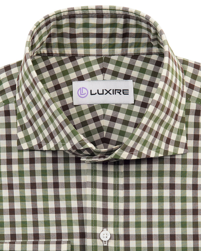Green Brown Cream Gingham Tattersall