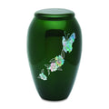 Green Butterfly Mother of Pearl Urn — ISU-RJ-0164