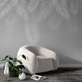 Hanging Palm Leaves Wallpaper: Tropical White, Peel and Stick