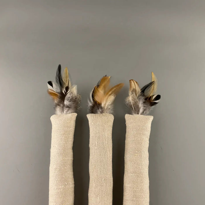 Hemp Fabric and Feathers Cat Kicker Toy