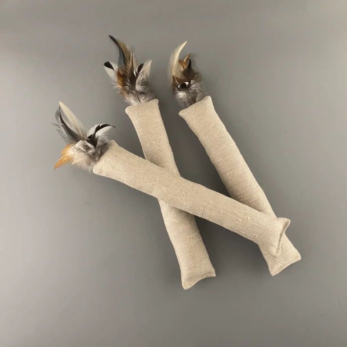 Hemp Fabric and Feathers Cat Kicker Toy