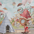 Houses and Bunnies Wallpaper Mural: Secret Garden Peel & Stick