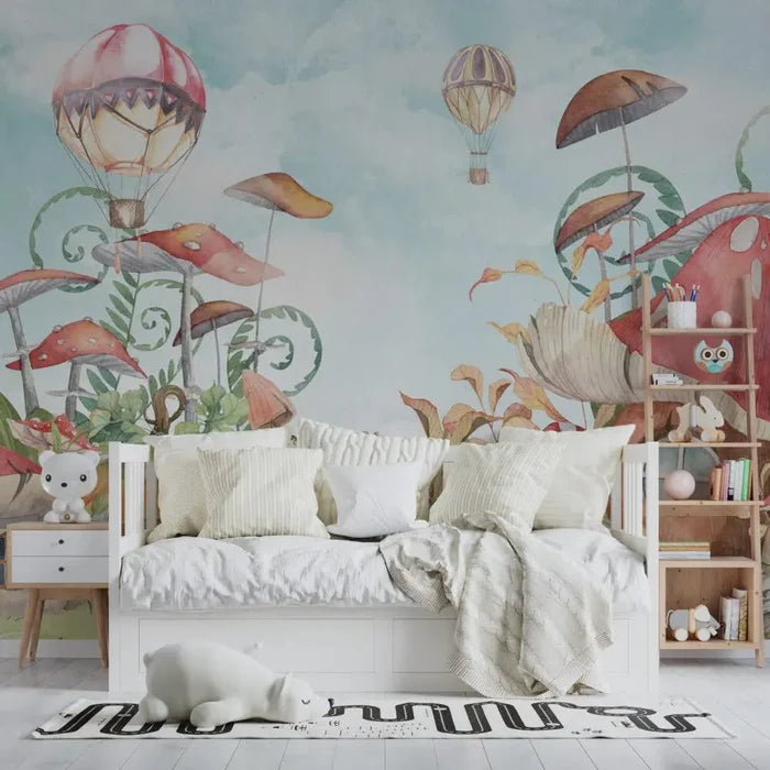 Houses and Bunnies Wallpaper Mural: Secret Garden Peel & Stick