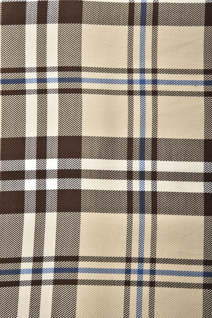 Iconic British Checks Tan Brown Twill