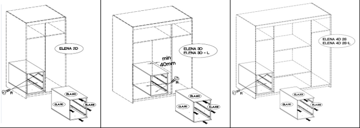 INSERT DRAWS FOR WARDROBES SELENA 38.6CM386 X 513 X 500 MMAnna Furniture