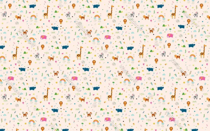 Jungle Animals Wallpaper: Safari Nursery Decor, Peel and Stick