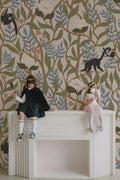 Jungle Monkeys Peel and Stick Wallpaper: Palm Tree Wall Art
