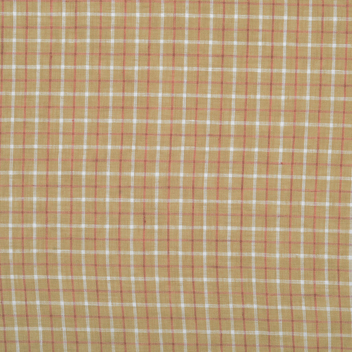 Khaki Red Tattersall Linen