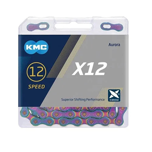 KMC X12 Chain - 12-speed - Aurora Blue with Quick Link